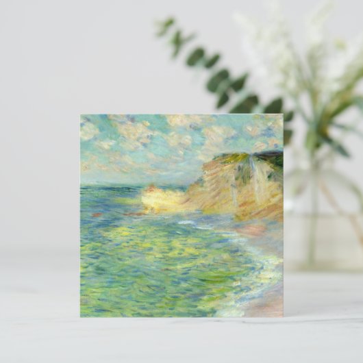Monet - Cliffs at Under, berühmtes Gemälde Karte (Stehend Vorderseite)