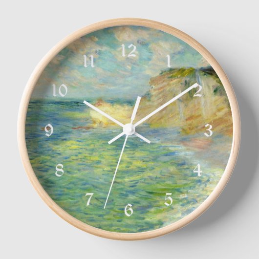 Monet - Cliffs at Under, berühmtes Gemälde Uhr (Vorderseite)