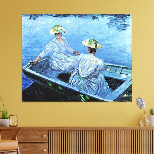 Monet - Das Blue Row-Boot Leinwanddruck (Insitu (Wohnzimmer))