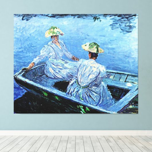 Monet - Das Blue Row-Boot Leinwanddruck (Insitu (Holzboden))
