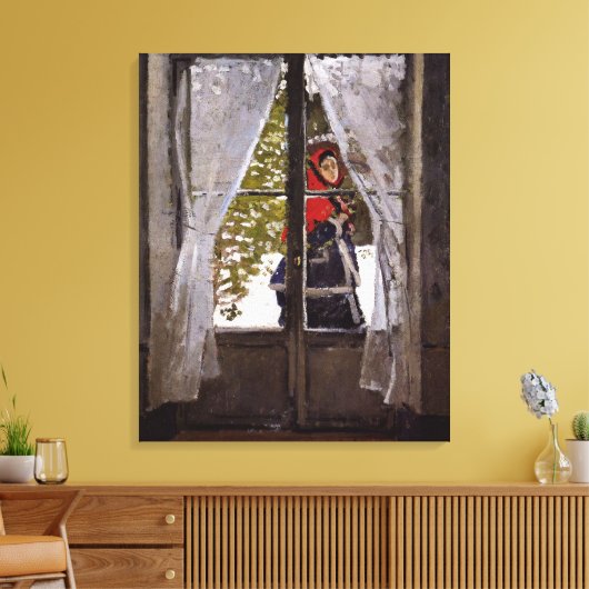 Monet - Das rote Kerchie Leinwanddruck (Insitu (Wohnzimmer))