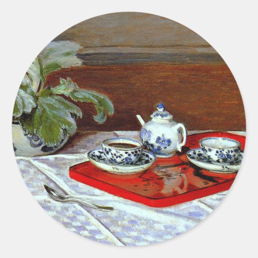 Monet: Das Tea-Set Runder Aufkleber (Vorderseite)