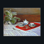 Monet - Das Tee-Set Postkarte<br><div class="desc">Claude Monet Gemälde,  Das Tee-Set,  Postkarte.</div>