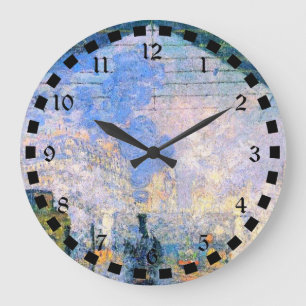 Monet - Der Bahnhof Saint-Lazare, Kunst Große Wanduhr