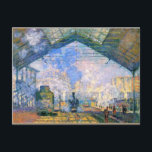 Monet - Der Bahnhof Saint-Lazare, Kunst Postkarte<br><div class="desc">Bahnhof Saint-Lazare,  Kunstmalerei des französischen Impressionisten Claude Monet,  1877</div>