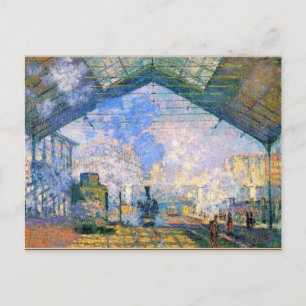 Monet - Der Bahnhof Saint-Lazare, Kunst Postkarte