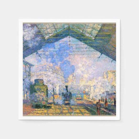 Monet - Der Bahnhof Saint-Lazare, Kunst Serviette (Vorderseite)