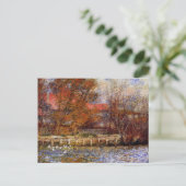Monet - Der Ententeich, Kunstmalerei Postkarte (Stehend Vorderseite)