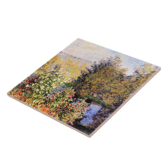 Monet - Der Garten von Hoschede am Montgeron Fliese (Seite)