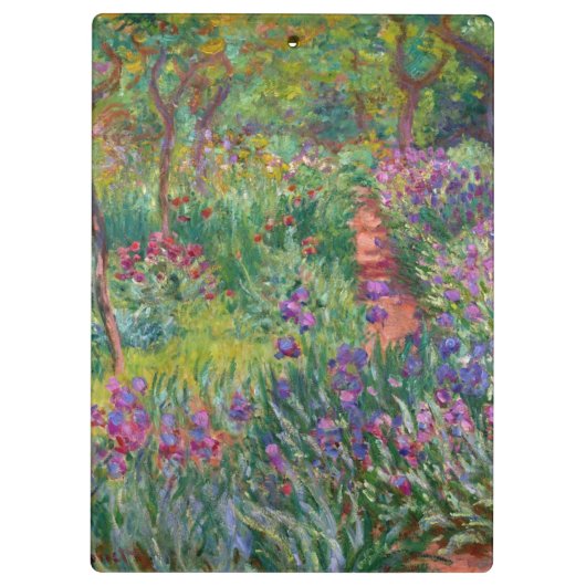 Monet "der Iris-Garten bei Giverny" Klemmbrett (Rückseite)