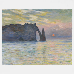 Monet - Der Manneport, Klippe bei Etretat, Sonnenu Fleecedecke