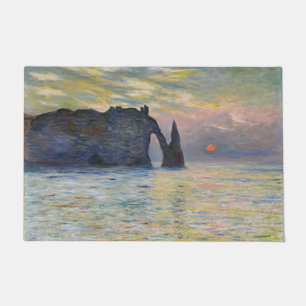 Monet - Der Manneport, Klippe bei Etretat, Sonnenu Fußmatte