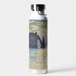 Monet - Der Manneport, Klippe bei Etretat, Sonnenu Trinkflasche