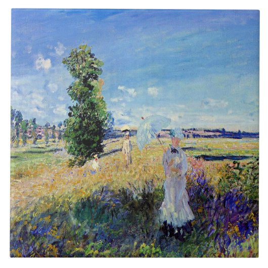 Monet - Der Spaziergang, berühmtes Gemälde, Fliese (Vorderseite)