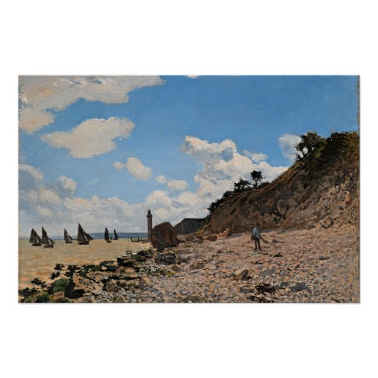 Monet - Der Strand in Honfleur Poster (Vorderseite)