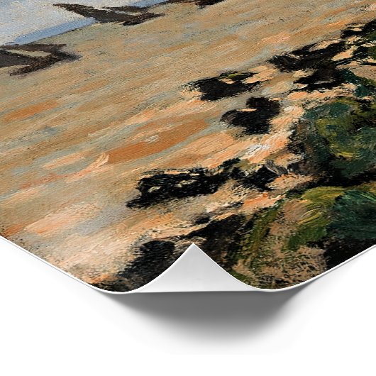 Monet - Der Strand in Honfleur Poster (Ecke)