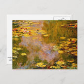Monet - Der Wasserlily-Teich, gelbe Lilienpolster Postkarte (Vorne/Hinten)