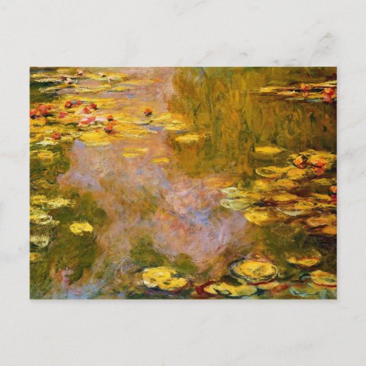 Monet - Der Wasserlily-Teich, gelbe Lilienpolster Postkarte (Vorderseite)