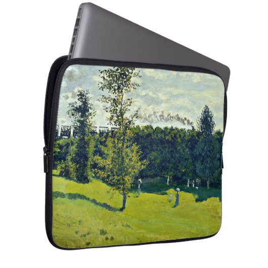 Monet - Der Zug im Land Laptopschutzhülle (Vorne Rechts)
