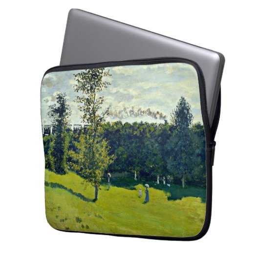 Monet - Der Zug im Land Laptopschutzhülle (Vorderseite Links)