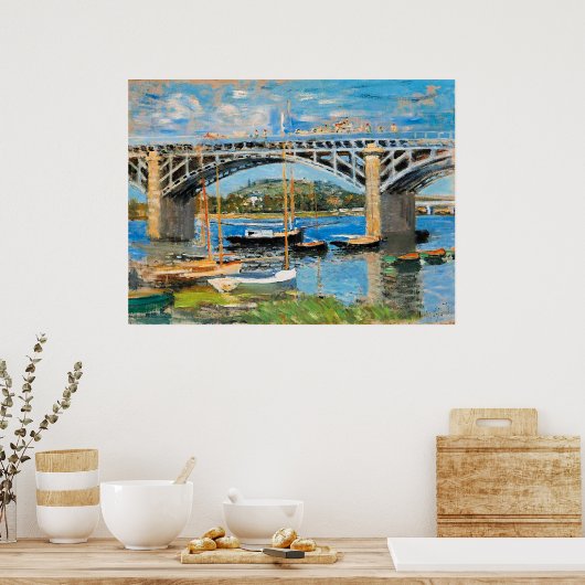 Monet - Die Brücke über die Seine, Poster (Küche)