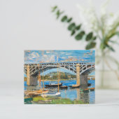 Monet - Die Brücke über die Seine, Postkarte (Stehend Vorderseite)
