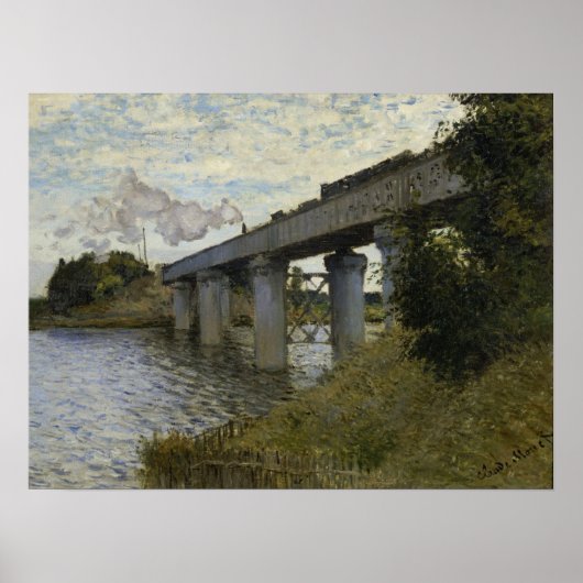 Monet - Die Eisenbahnbrücke in Argentinien Poster (Vorne)