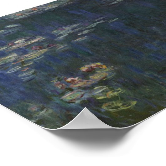Monet - Die grüne Reflexion des Wassers Poster (Ecke)