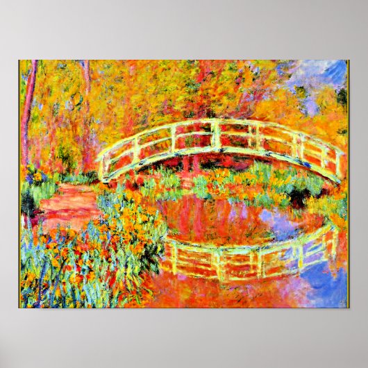 Monet - Die japanische Brücke in Giverny Poster (Vorne)