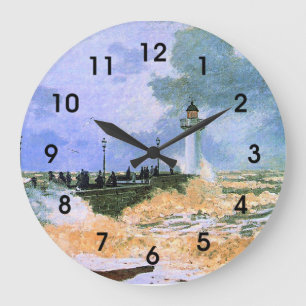 Monet - Die Mole in Le Havre, Große Wanduhr