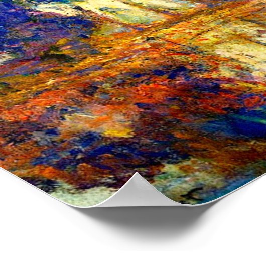 Monet - Die Poplars im Herbst Poster (Ecke)