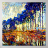 Monet - Die Poplars im Herbst Poster (Vorne)
