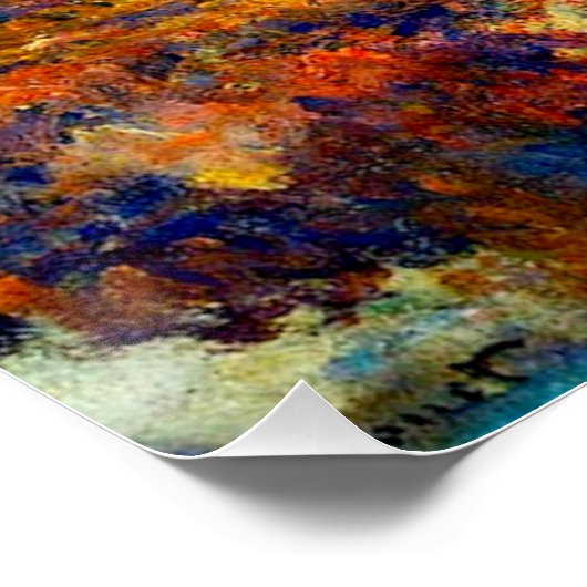 Monet - Die Poplars im Herbst Poster (Ecke)