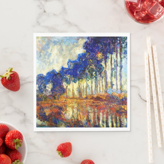 Monet - Die Poplars im Herbst, Serviette (Beispiel)