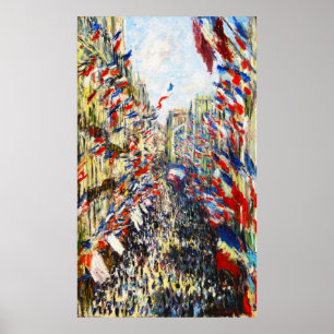 Monet - die Rue Montorgueil in Paris Poster