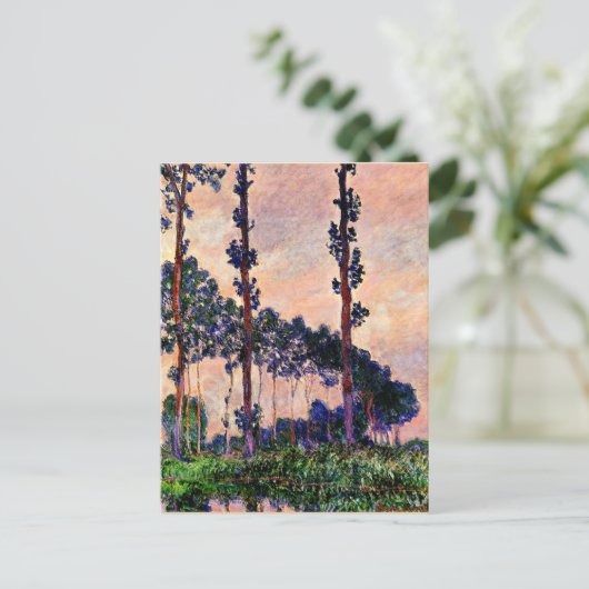 Monet - Drei Bäume im grauen Wetter Postkarte (Stehend Vorderseite)