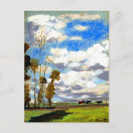 Monet - Drei Kühe in einer Weide Postkarte (Vorderseite)