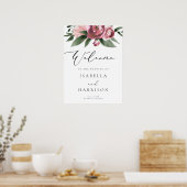 MONET | Dusty Rose Blush Floral Wedding Willkommen Poster (Küche)
