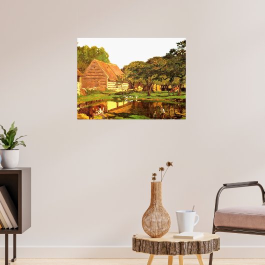 Monet - Ein Bauernhof in der Normandie Poster (Wohnzimmer 3)