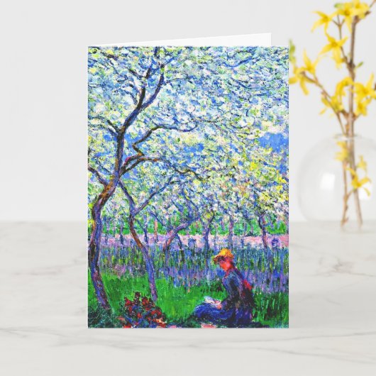 Monet - Ein Orchard im Frühling Karte (Gelbe Blume)