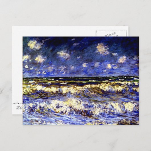 Monet - Ein stürmisches Meer Postkarte (Vorne/Hinten)