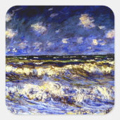 Monet - Ein stürmisches Meer Quadratischer Aufkleber (Vorderseite)