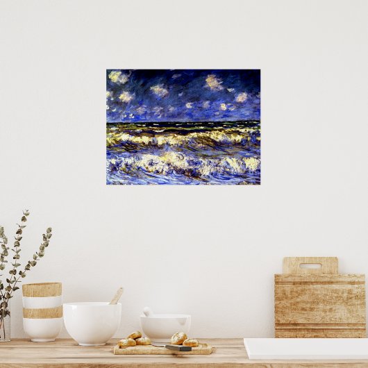 Monet - ein Sturmmeer, Poster (Küche)