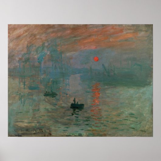 Monet - Eindruck, Sonnenaufgang 1872 Poster (Vorne)