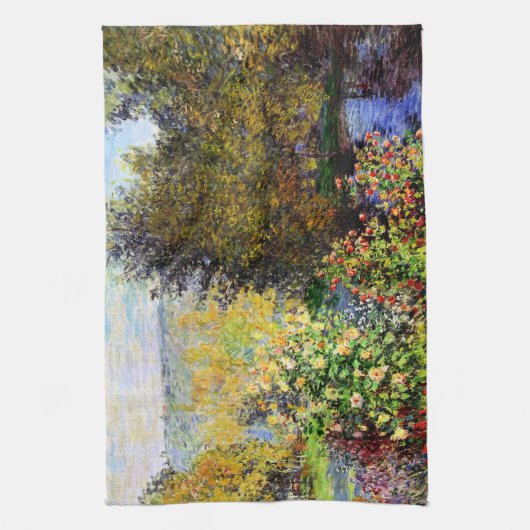Monet - Eine Ecke des Gartens am Montgeron Geschirrtuch (Vertikal)