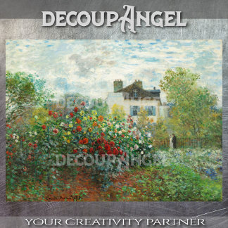 Monet - Eine Ecke des Gartens mit Dahlias Decoupa Seidenpapier