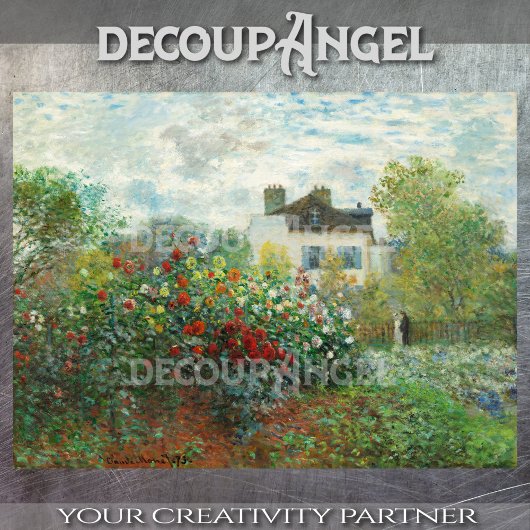 Monet - Eine Ecke des Gartens mit Dahlias Decoupa Seidenpapier