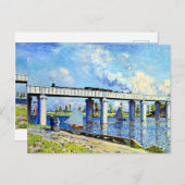 Monet - Eisenbahnbrücke in Argenteuil Postkarte (Vorne/Hinten)