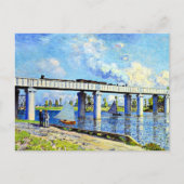 Monet - Eisenbahnbrücke in Argenteuil Postkarte (Vorderseite)