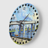 Monet - Eisenbahnbrücke in Argenteuill Große Wanduhr (Winkel)